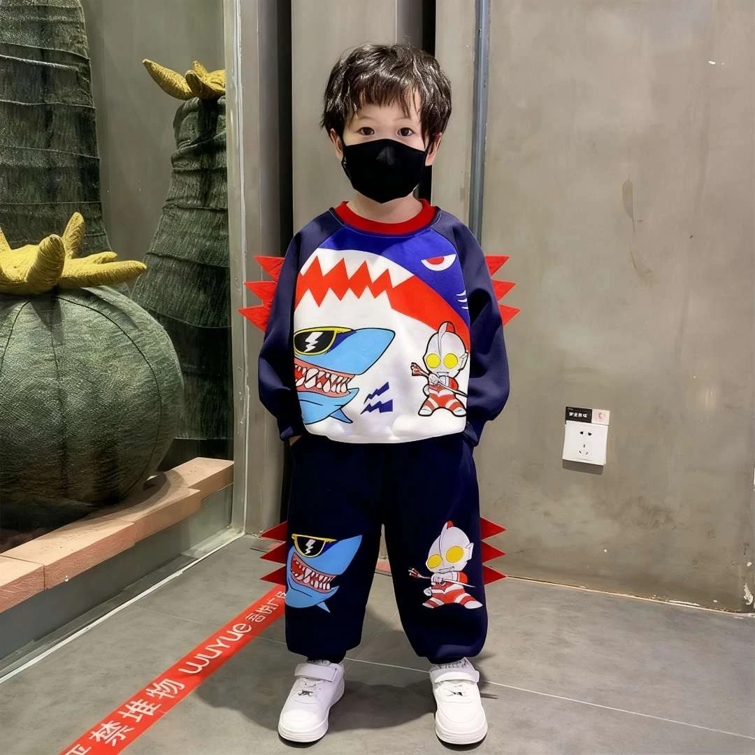 奥特曼衣服男童秋装套装秋季新款春秋奥特曼衣服3-6岁网红爆款