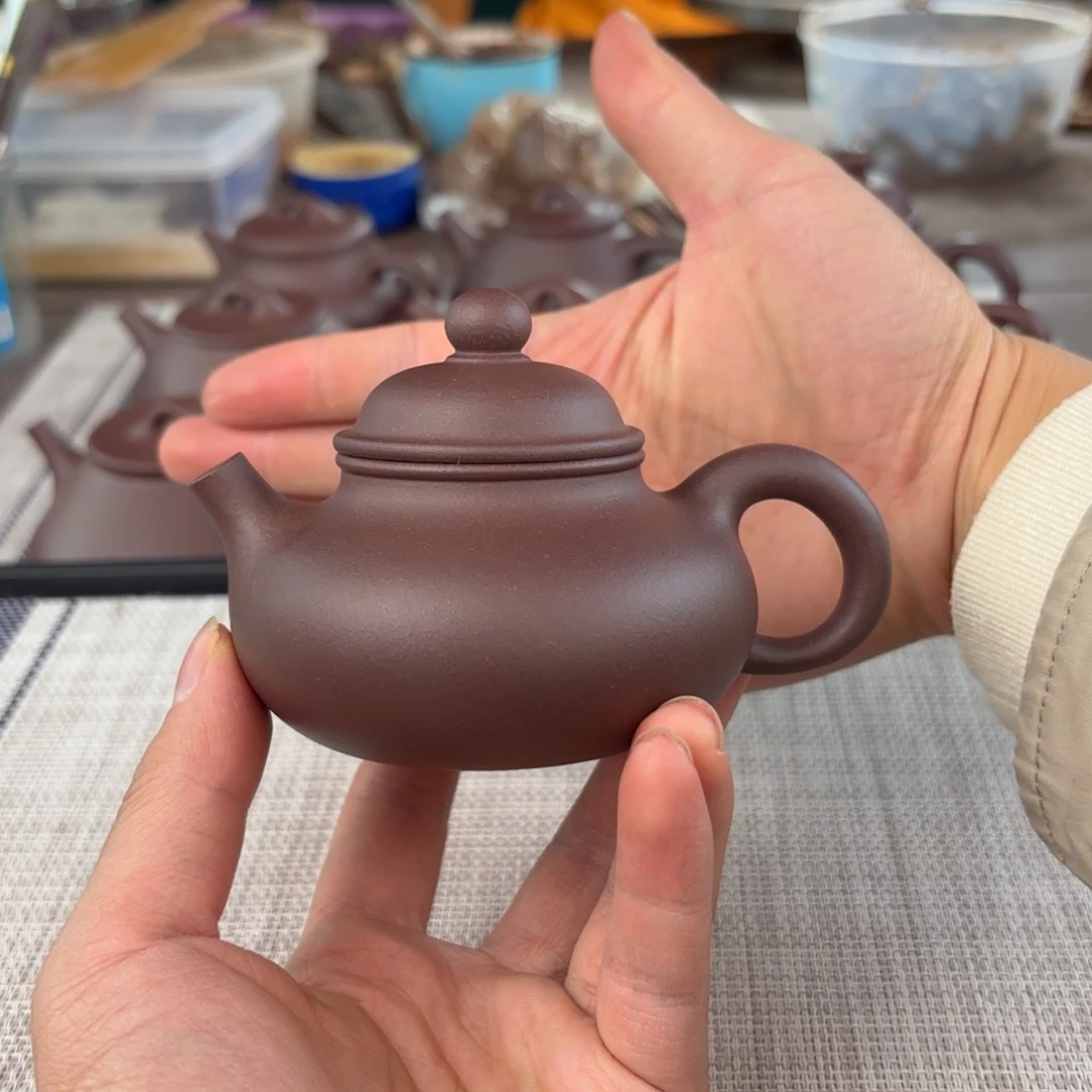 茶壶紫砂半手工老紫泥容天壶150cc