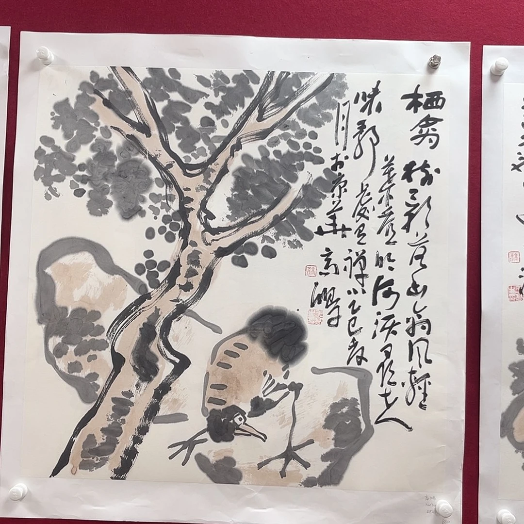 俊***子国画高鸿老师四尺斗方花鸟奇