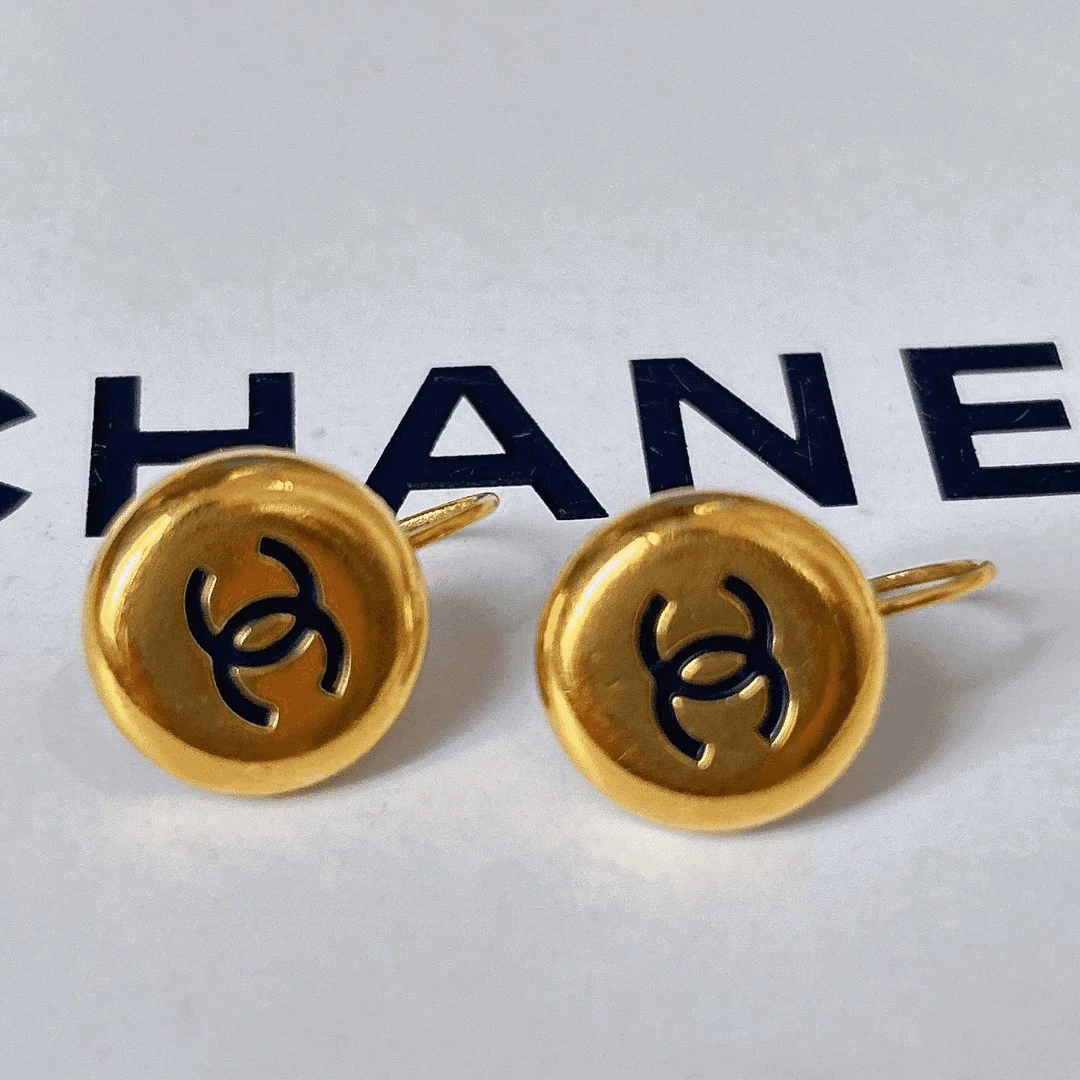 95新 Chanel/香奈儿 Chanel vintage香奈儿中古金豆豆耳钩