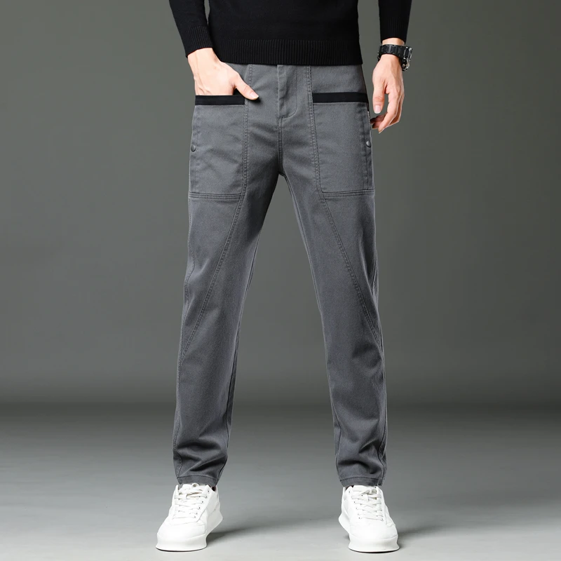 景君澜-轻奢春夏修身直筒宽松潮流个性运动百搭弹力薄款休闲长裤