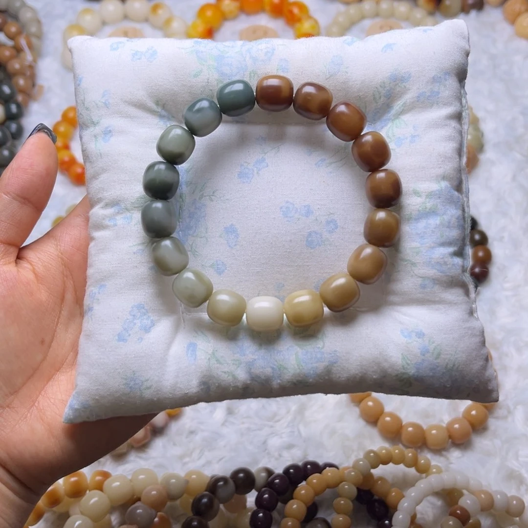 菩提根/象牙果手串双拼渐变枣珠卡12干磨