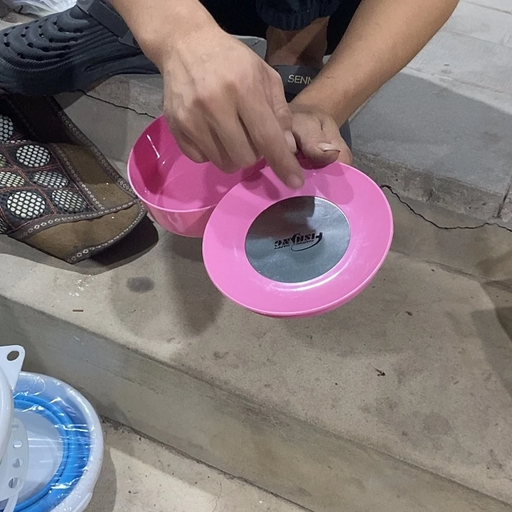 13公分粉色拉饵盘一个