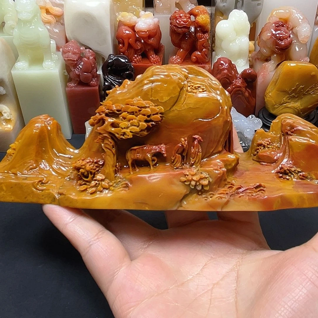 寿山石空**兰印章雕刻工艺