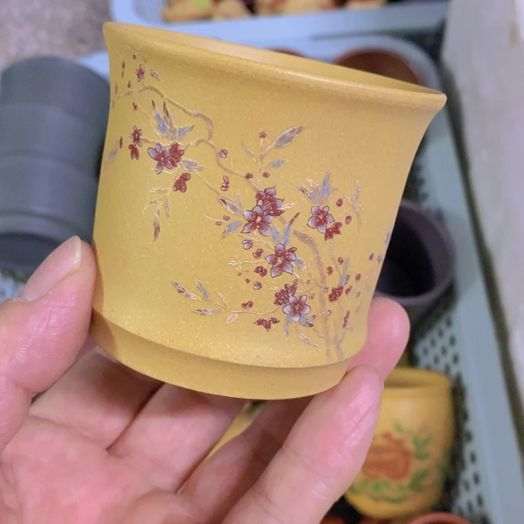 茶杯绿泥紫砂紫砂
