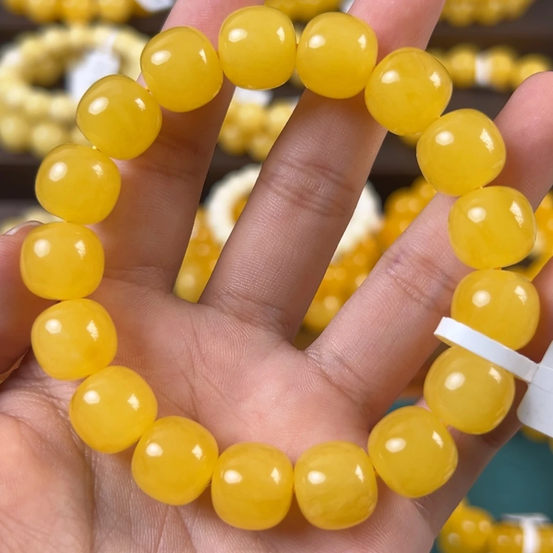 琥珀未镶嵌手链23.2g焦皮同料老型13mm cq