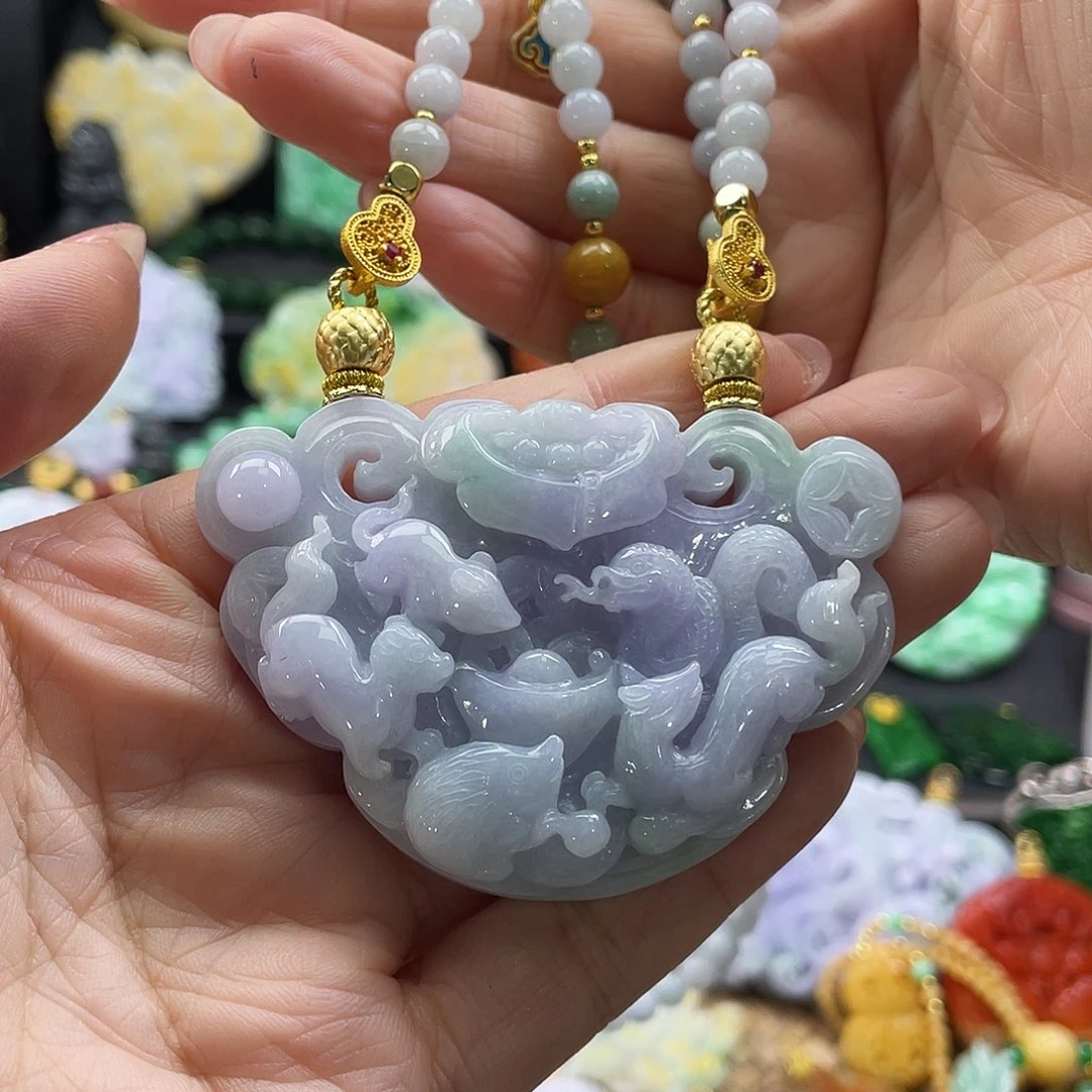 翡翠未镶嵌颈饰代编织