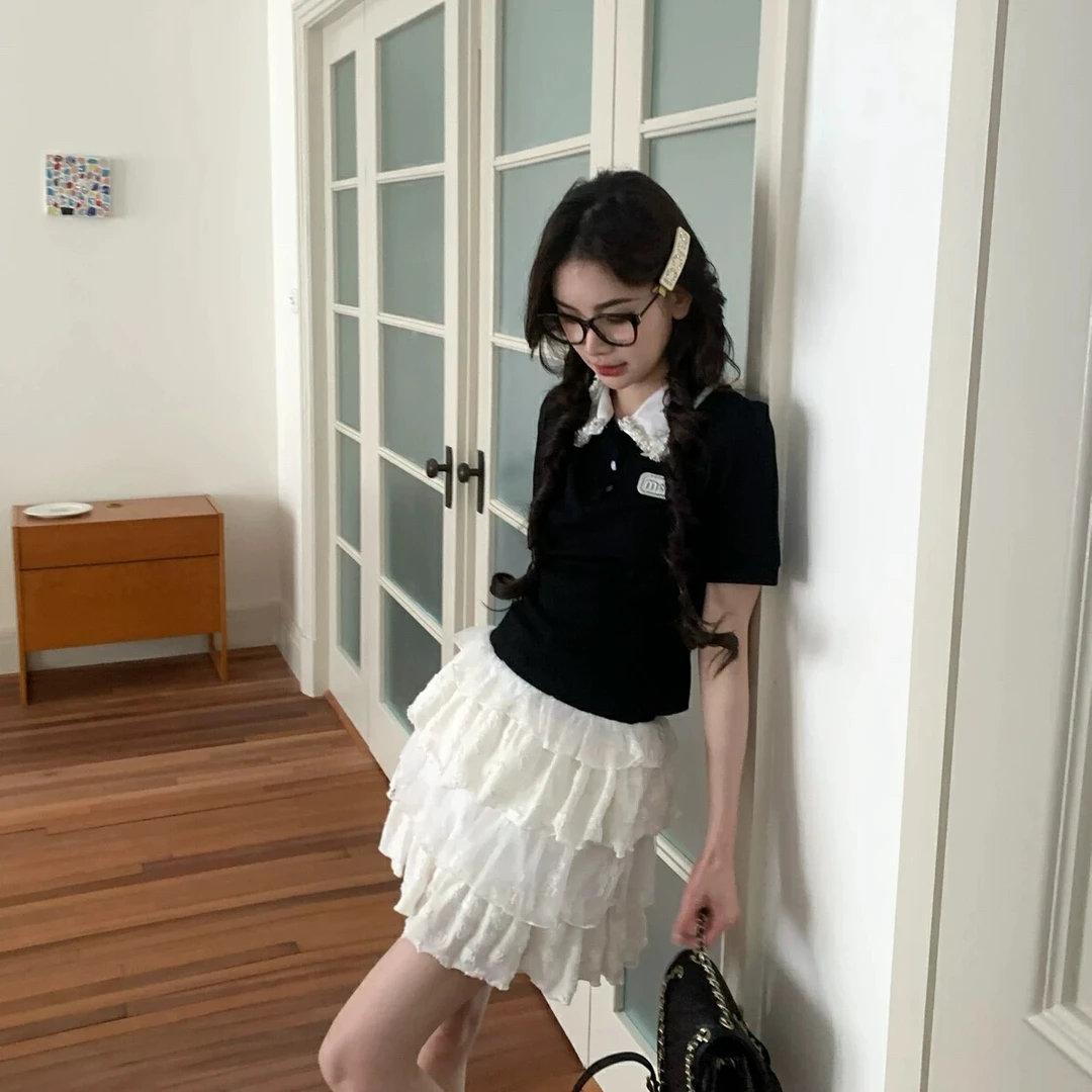 法式小香风设计感洋气修身显瘦短袖T恤