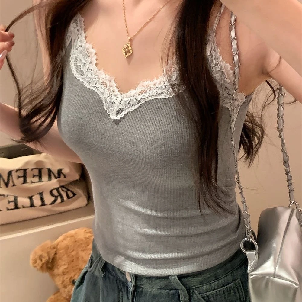 2025夏季天丝性感蕾丝花边美背 2036
