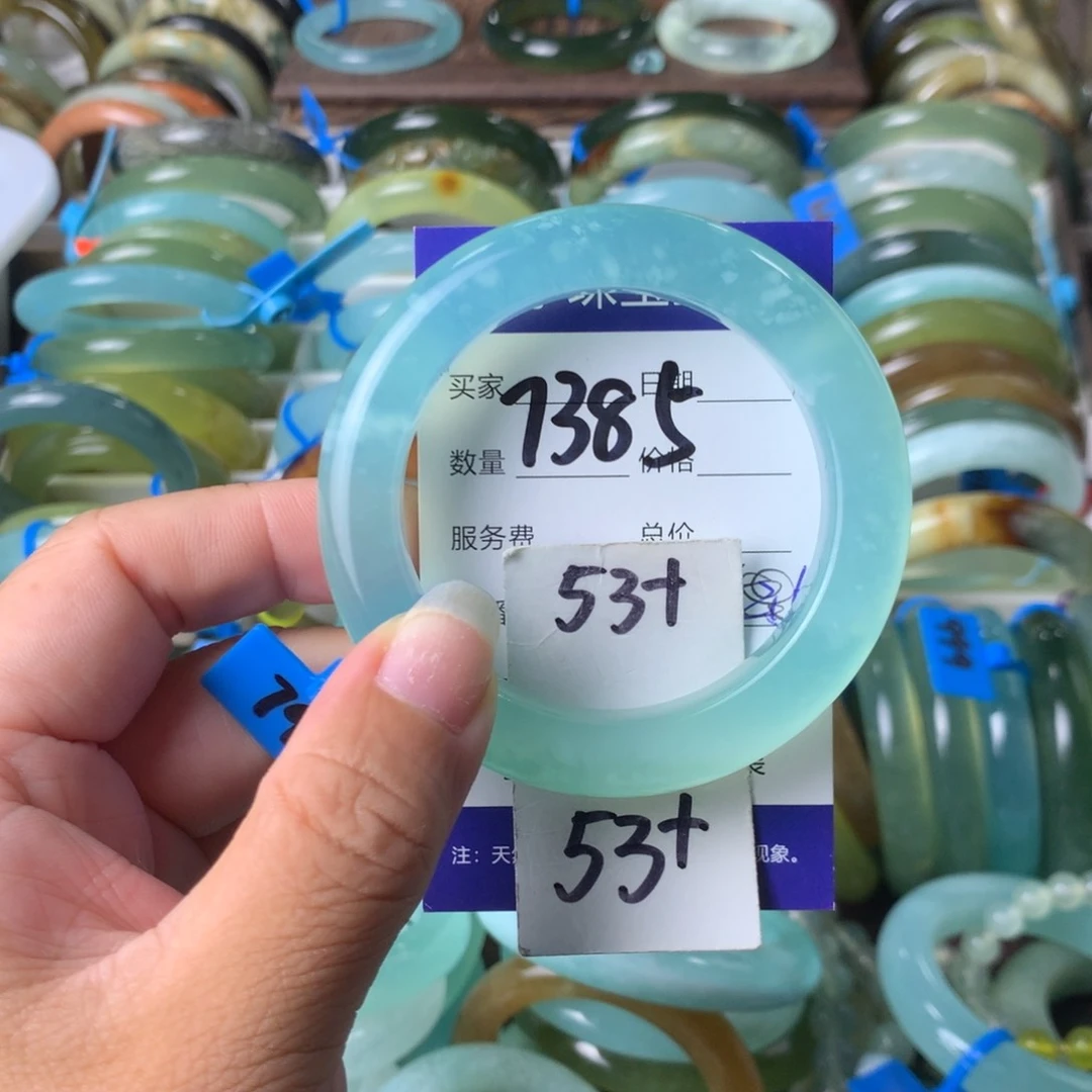 蛇纹石玉未镶嵌手镯7385