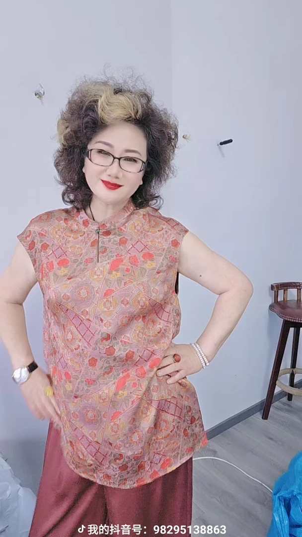 AB-25118新中式立领斜边搭袖上衣