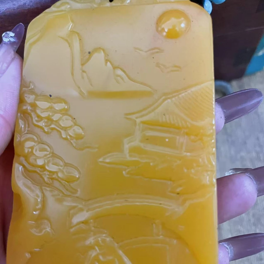 428---- 黄山水牌  家居摆件