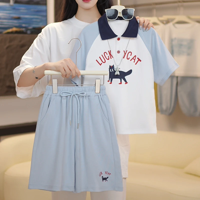 女童夏装套装2025新款儿童洋气女孩时尚短裤两件套TZ-20727