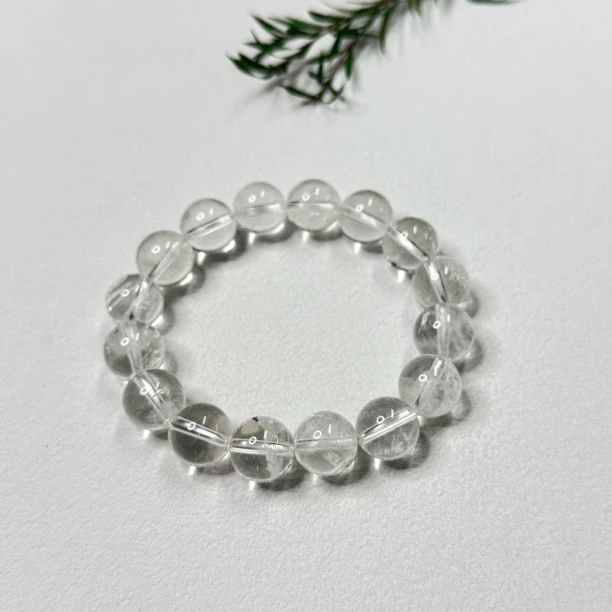 天然白水晶大点位12-13mm弹力手串手链bs690