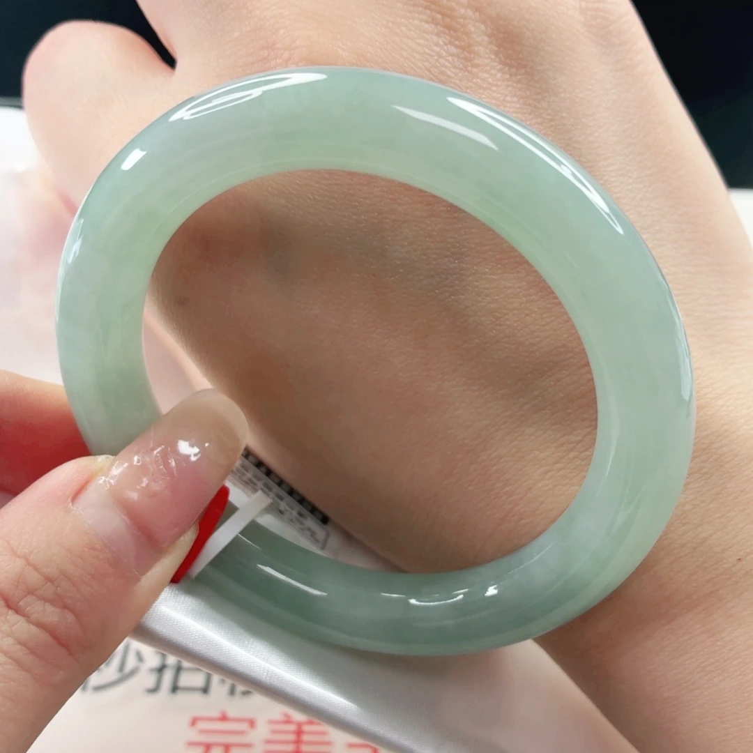 翡翠未镶嵌手镯缅甸天然A货翡翠53.7