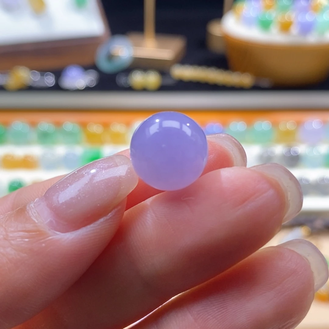 翡翠未镶嵌颈饰红紫圆珠12.6mm