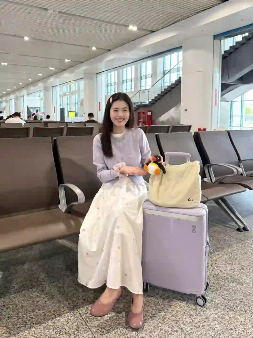 2025秋季新款韩系温柔风穿搭香芋紫针织开衫搭配半身裙气质两件套