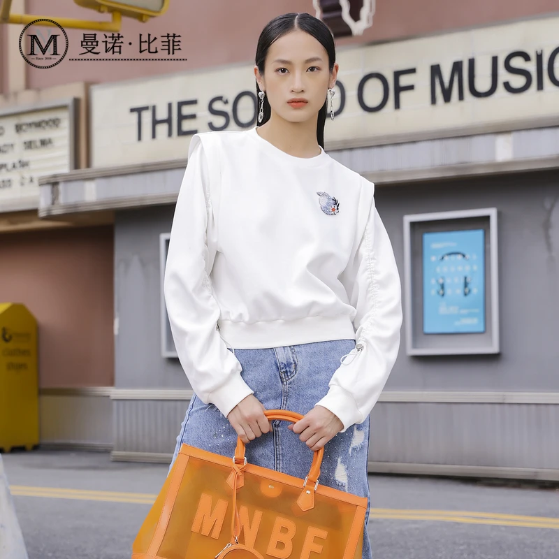 商场同款春秋季卡通印花休闲百搭圆领长袖卫衣MEHT113088