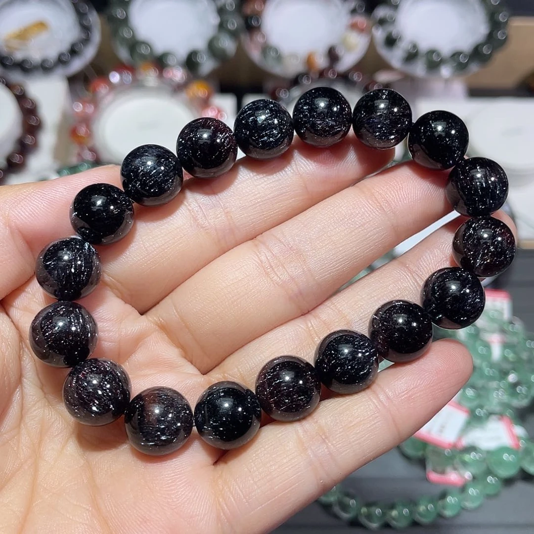 水晶手串未镶嵌黑加仑超七手串