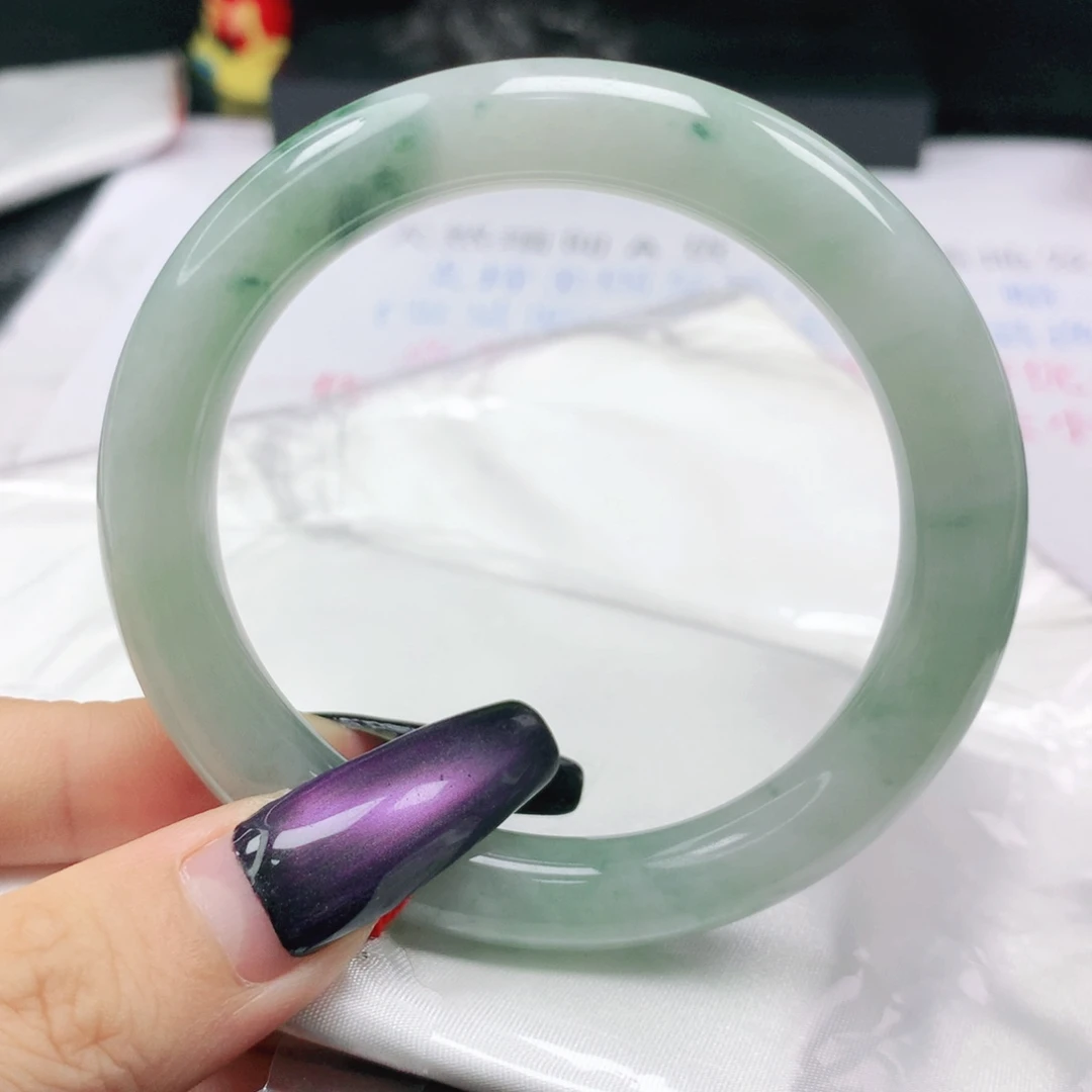 未镶嵌手镯翡翠翡翠54.1飘花美人条