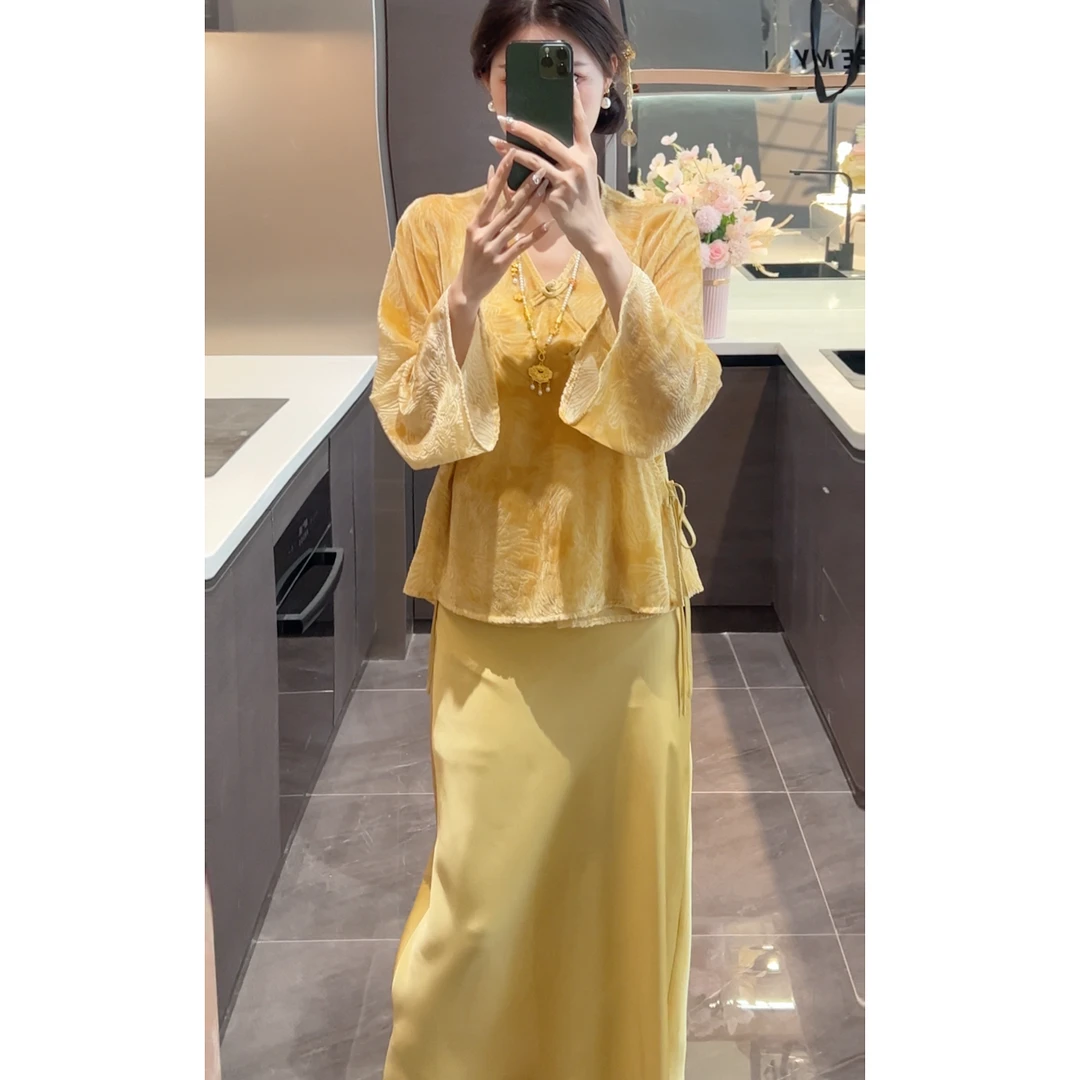 【婉婉定制】【紫禁城plus】新中式上衣裙子套装预CDW4TZ4446C