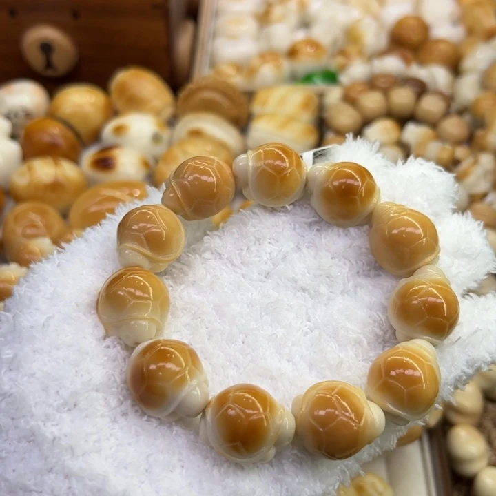 把件菩提根/象牙果66 象牙果原果雕刻炭烧小海龟全品