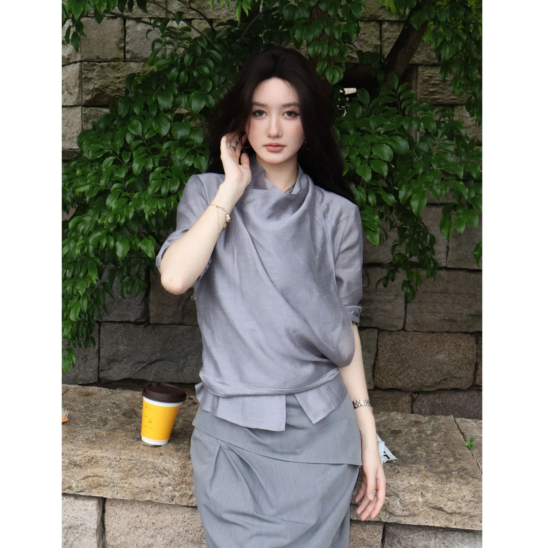 【JiaYi】韵律织纹轻熟气质松弛慵懒法式套装-SW0887+SW0889