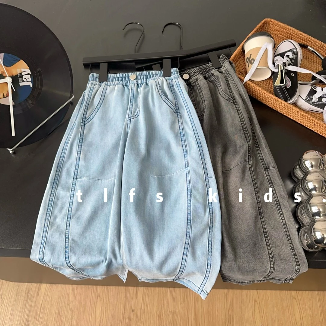 童例「25261天丝防蚊薄款牛仔裤」夏季儿童裤百搭男童女童韩版休闲
