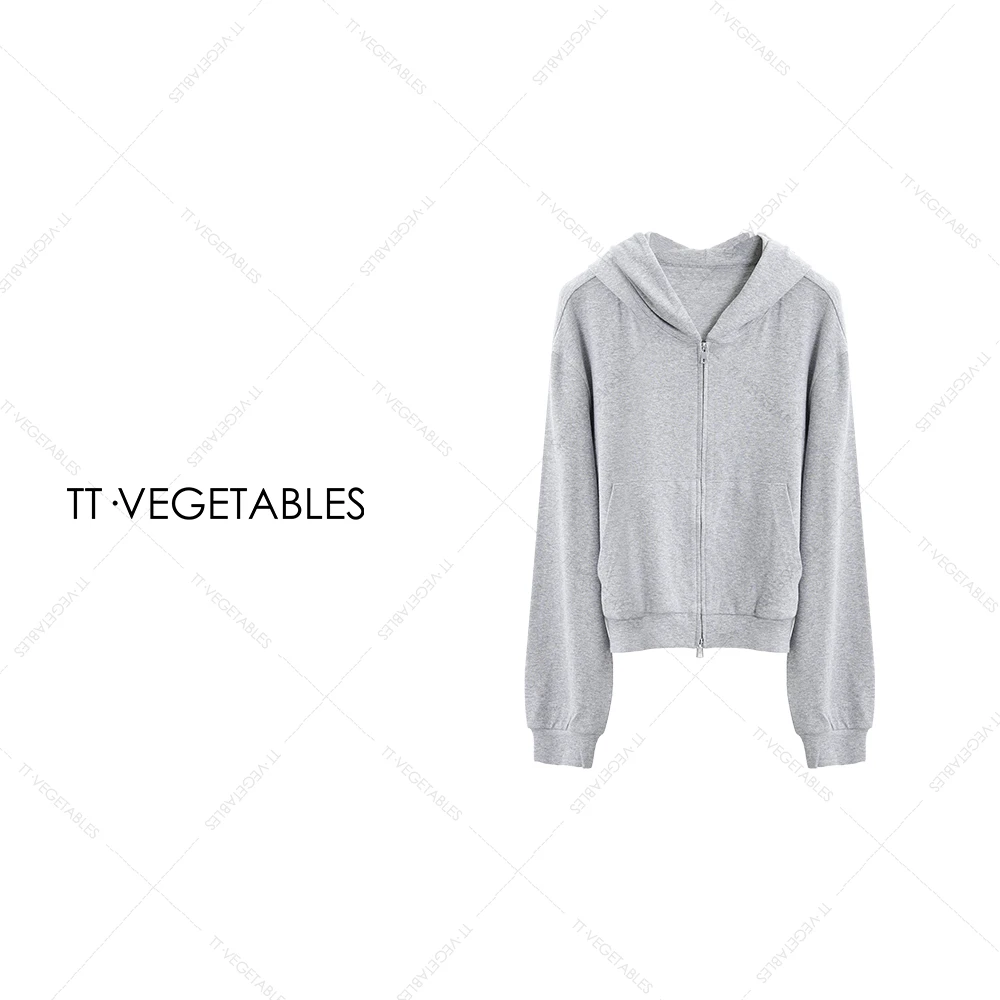 噢芬/小个子 【池畔】通勤女装针织衫拉链连帽卫衣521293