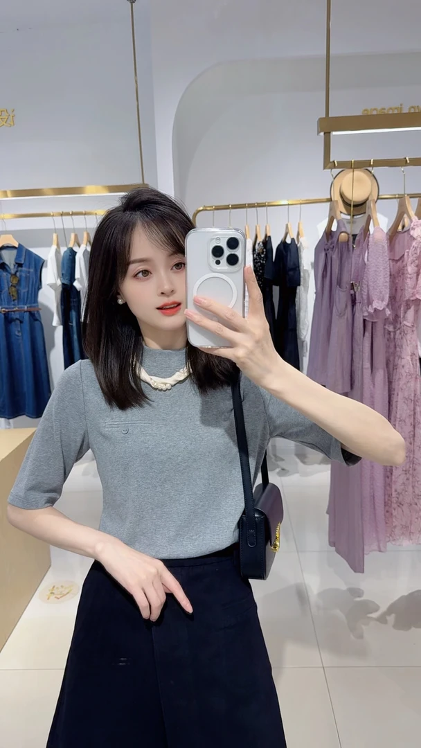 C.crlu可路莎 半高领针织打底衫 25秋新款