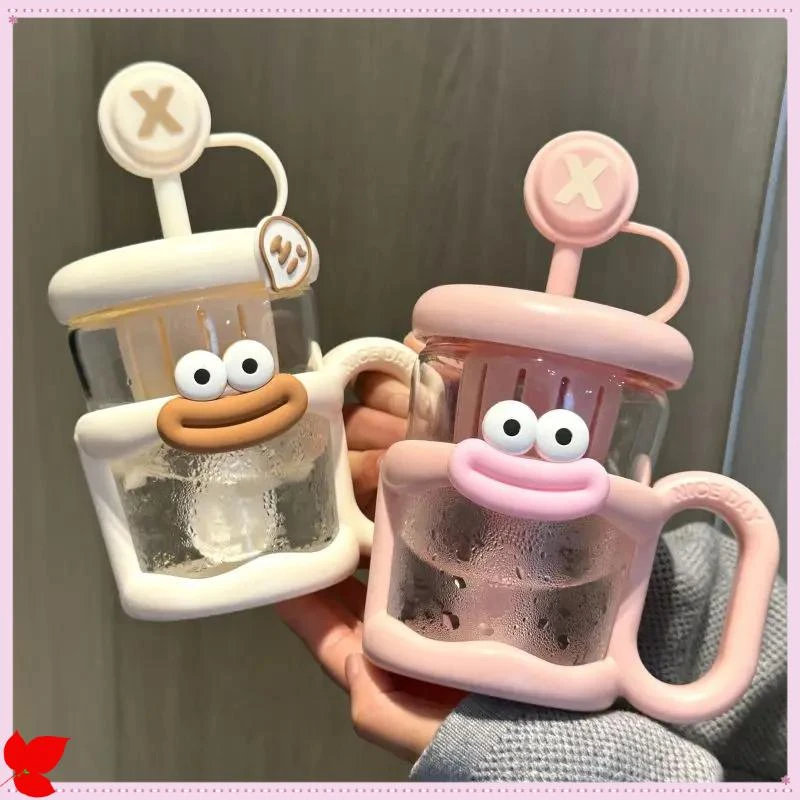 夏季新款水杯泡茶杯ins高颜值杯子带吸管搅拌杯大容量学生D619