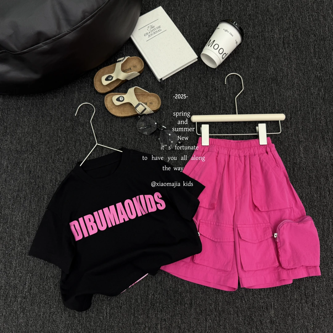 现货-儿童夏季新款时尚T恤D-5643欧若风穿搭休闲宽松男童女童上衣