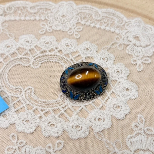 90新  【六六中古】孤品银925木变石胸针ad4914