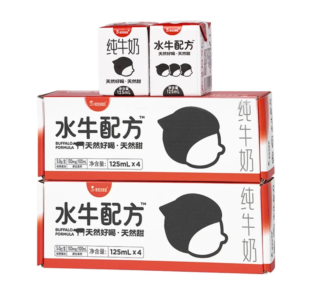 隔壁刘奶奶水牛配方4.0蛋白136ml*4盒早餐必备营养奶