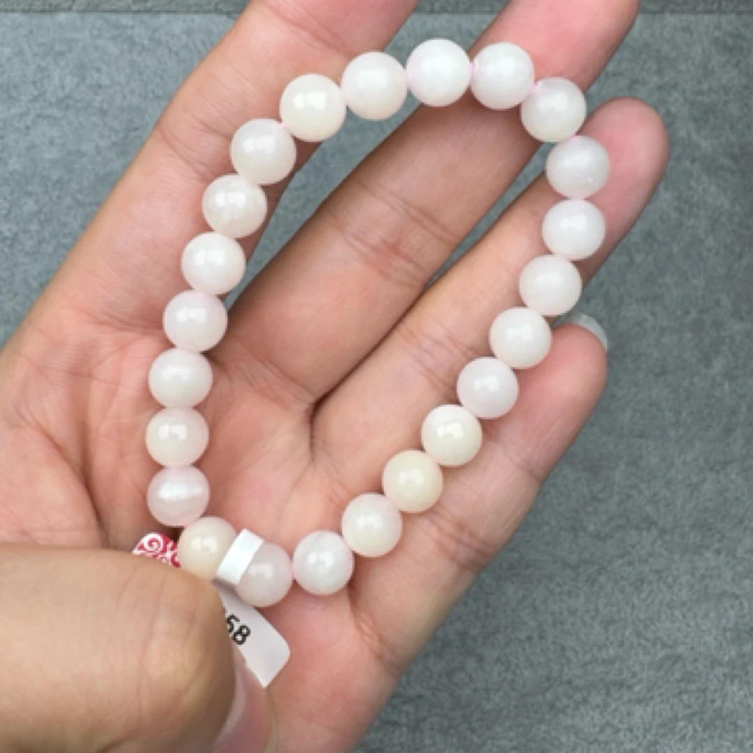 天然和田玉藕粉手串卡8