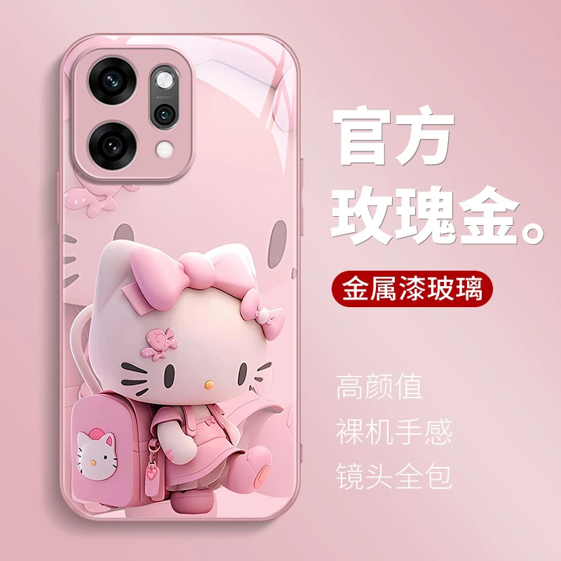 背包KT猫适用opporeno14手机壳13新款12玻璃Findx8/7保护套x6防摔