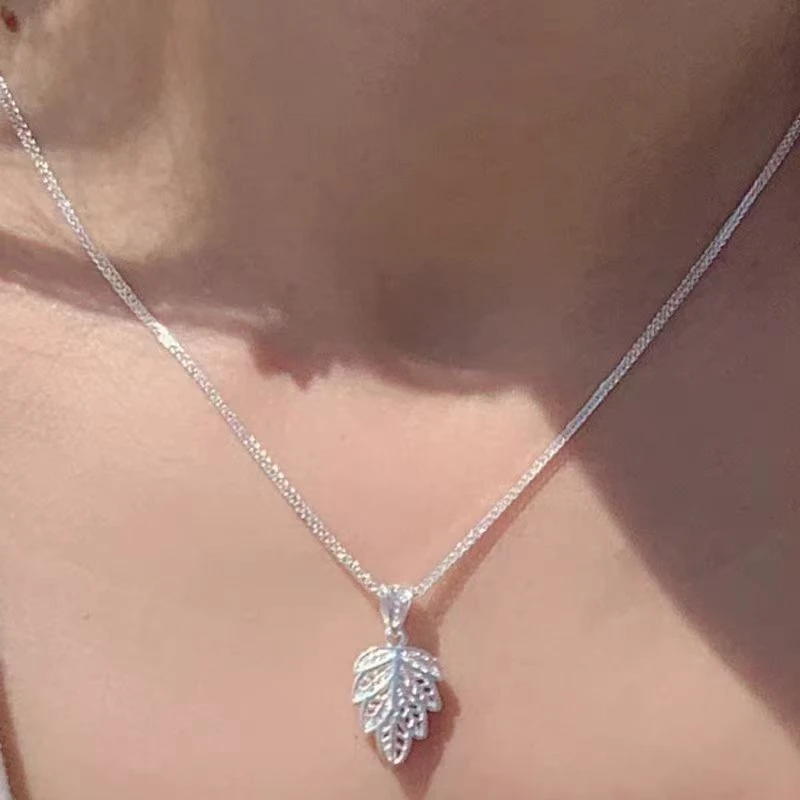 坠链均足银 【一叶生财】潘仕学手工银饰足银一叶生财项链