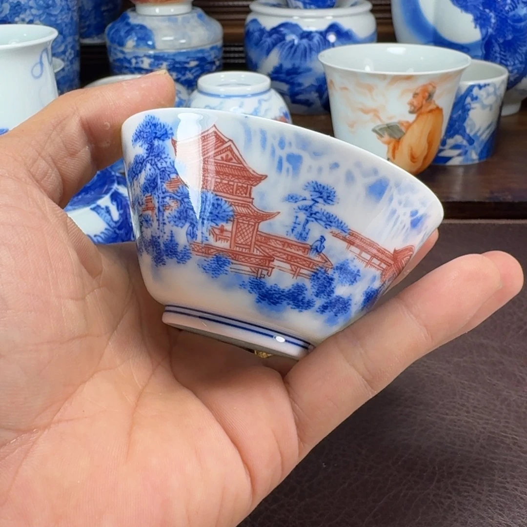 M***n瓷片当代景德镇陶瓷手绘茶具