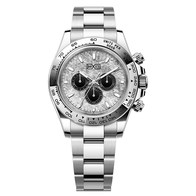 BEXEI/彼赛魅影系列钢带款多功能全自动机械表