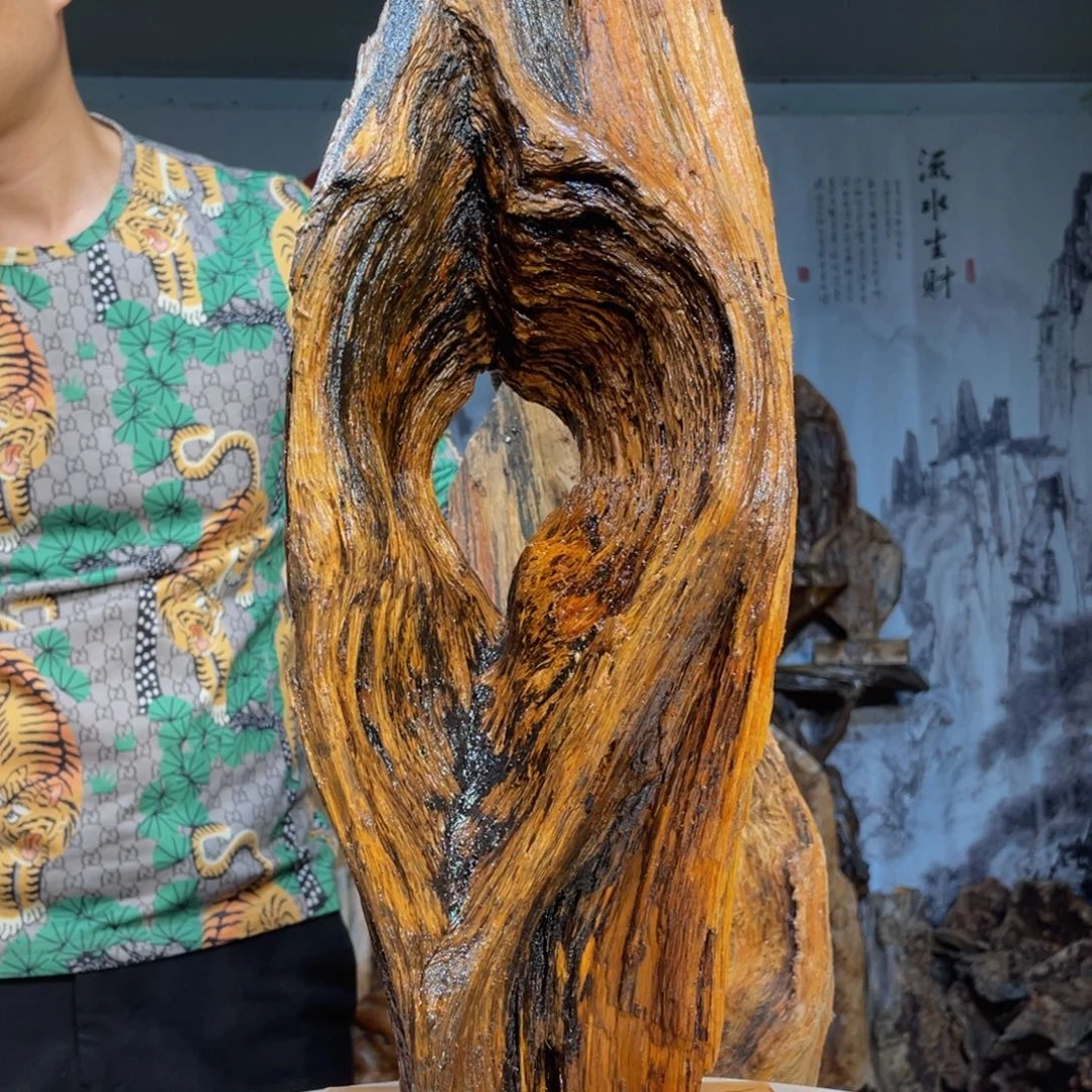宝***蛋木天然摆件 琥珀木8