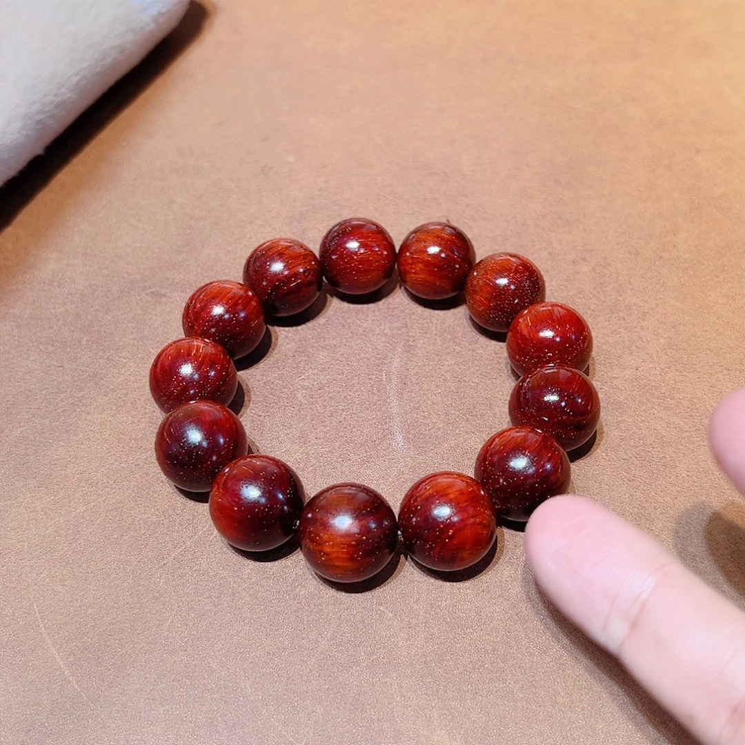 小叶紫檀手串/手链1.8火焰文满金星