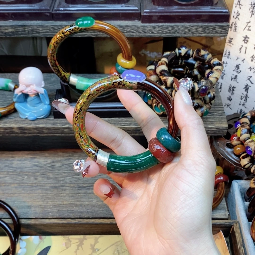 非金属无大漆工艺三节藤镯