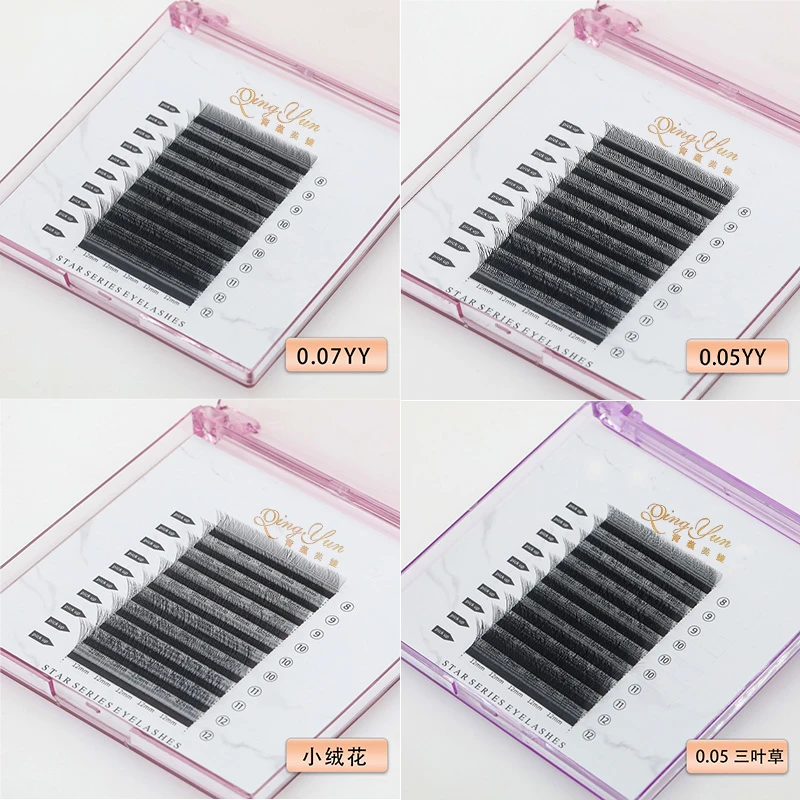久久十盒美睫师睫毛单根YY三叶草漫画山茶花小绒花高品质手工超软