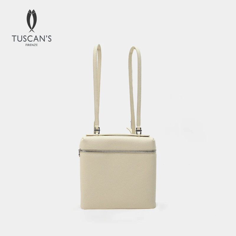 TUSCAN'S真皮经典便携时尚女士双肩包百搭小众拼色小包包