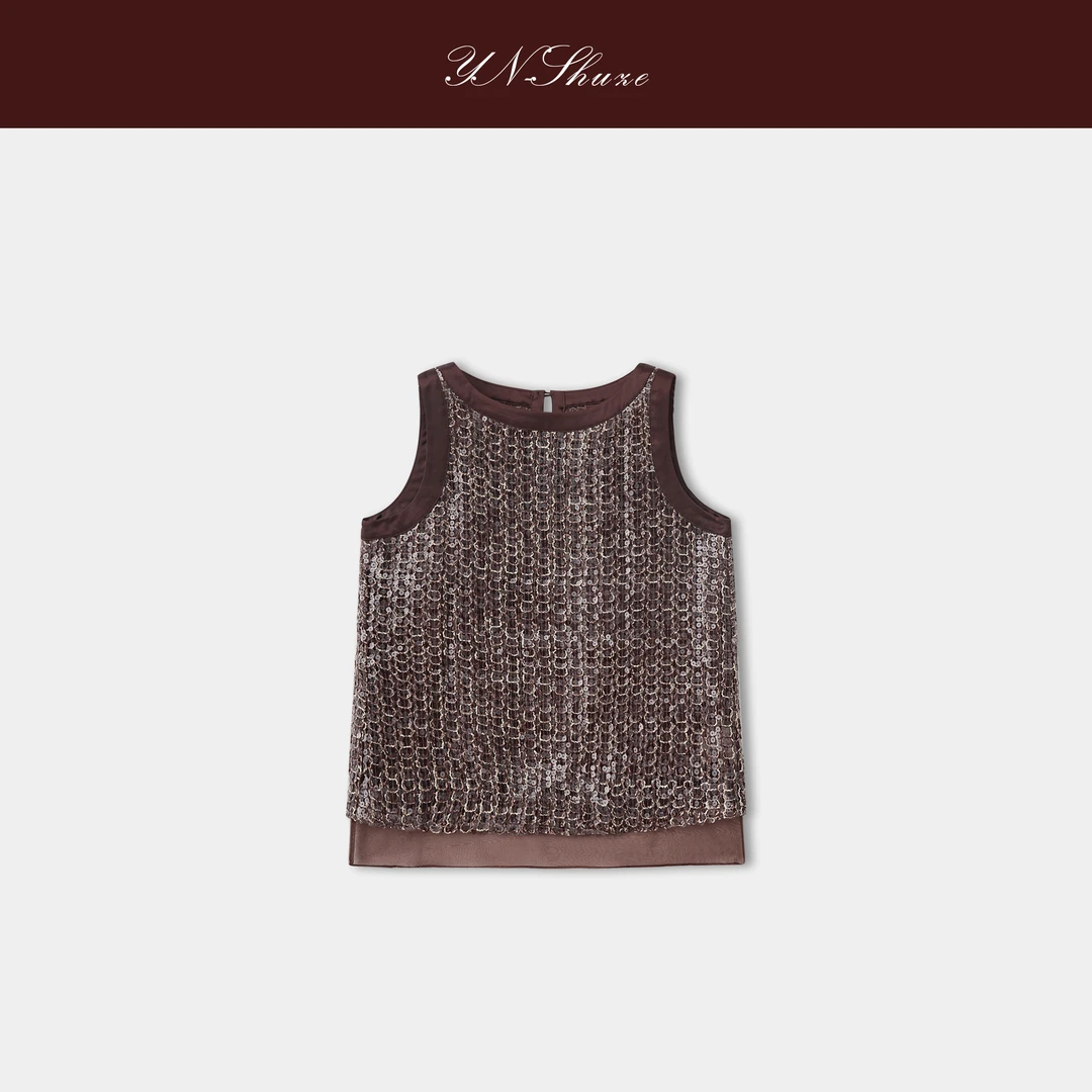 YN-SHUZE【群星璀璨】高定个性重工里衬亮片背心SZ-YNB-TW-059S