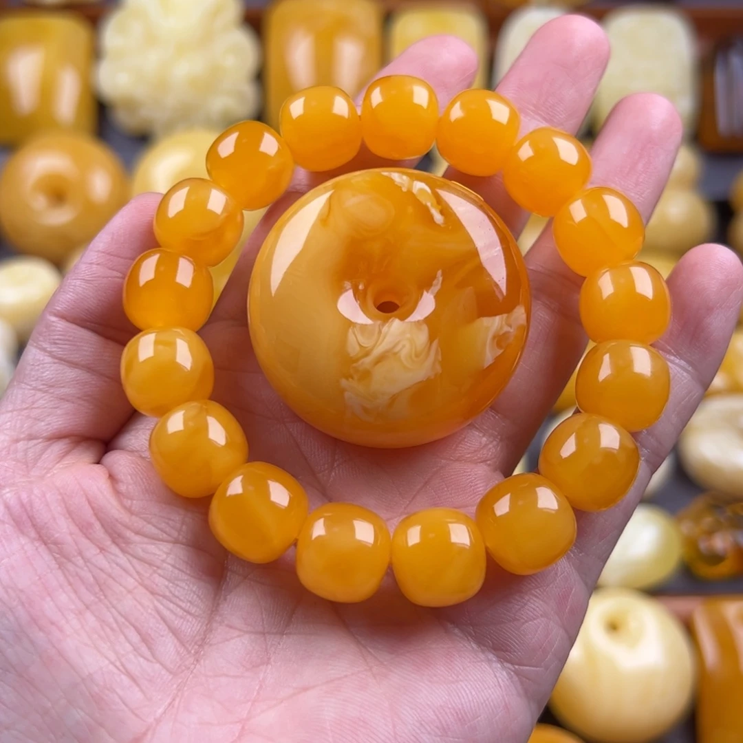 琥珀未镶嵌颈饰纯天然琥珀蜜蜡无优化