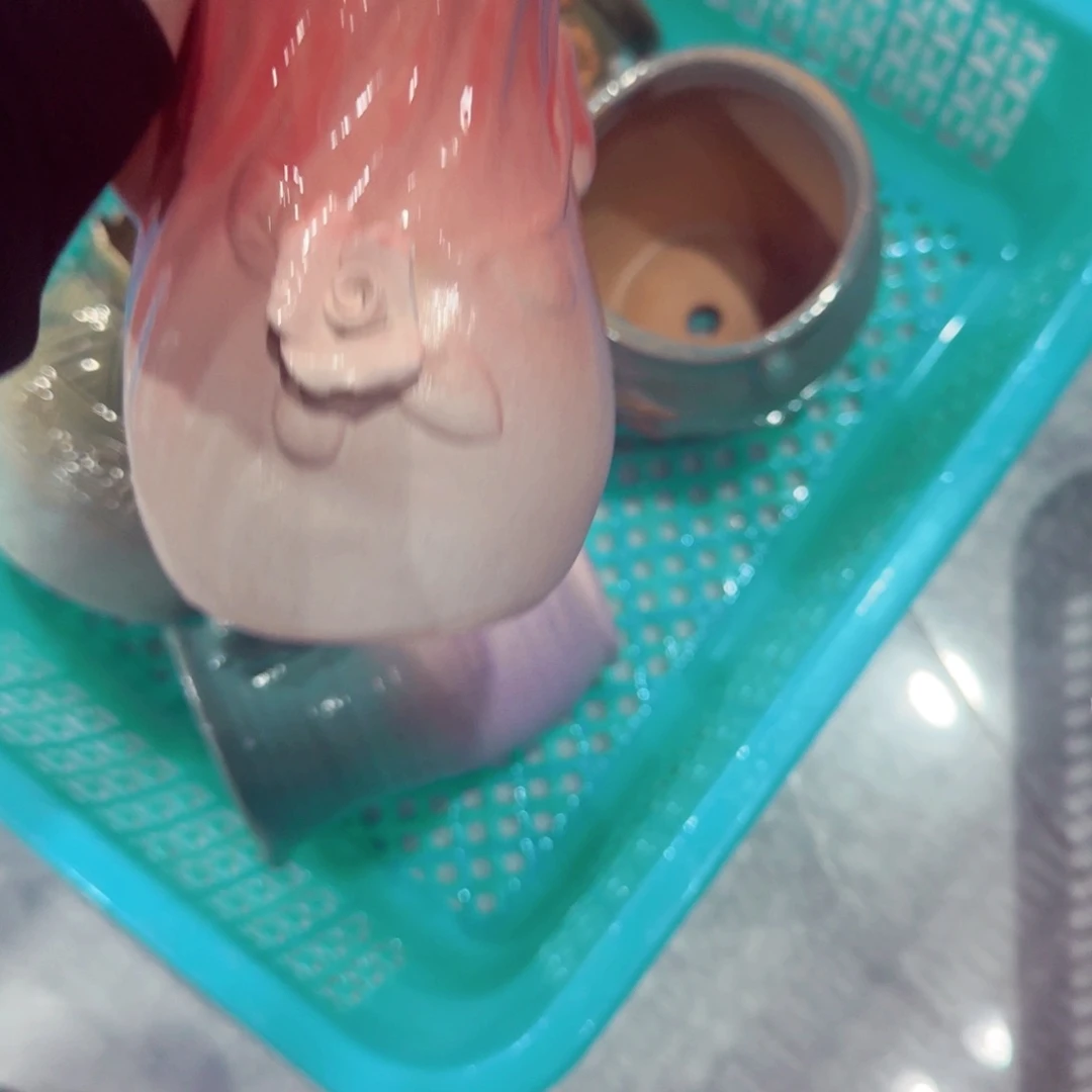 紫砂花盆粗陶精雕