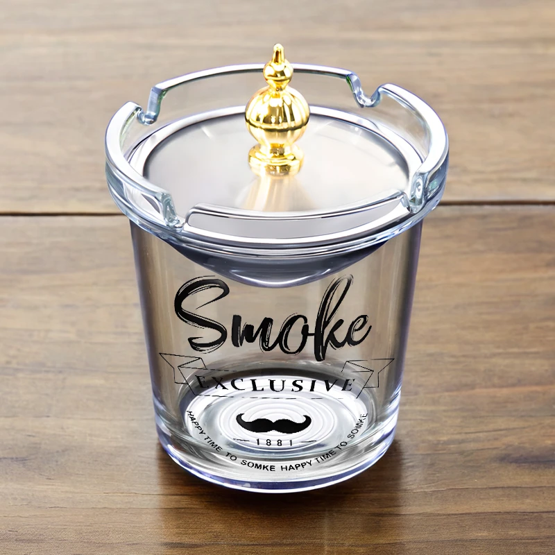 烟灰缸防风防飞灰2025新款爆款家用不锈钢漏斗带盖办公室烟缸大号