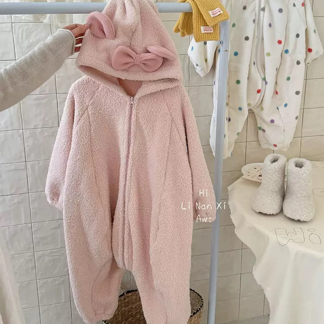 25深秋粉色毛毛连体