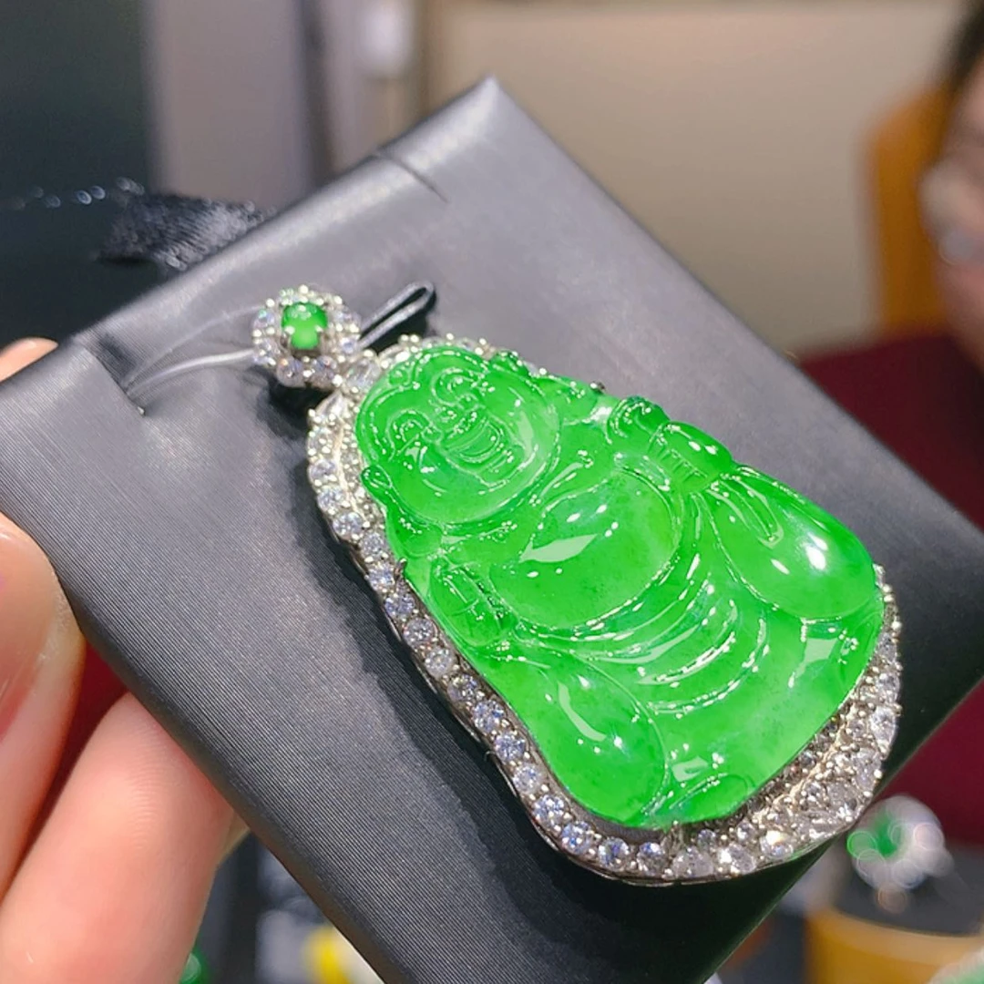 【闪购商品】翡翠颈饰银S925镶嵌71柒姐